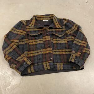 Y2K cropped ophelia roe flannel jacket